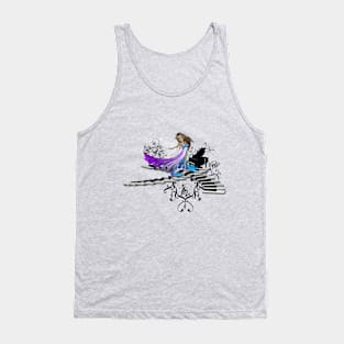 Cute fairy dancing on a piano Tank Top